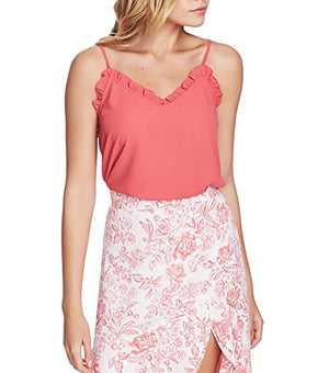 1. State Womens Camisole Cherry Blossom Ruffle-Trim Pink XXS tank