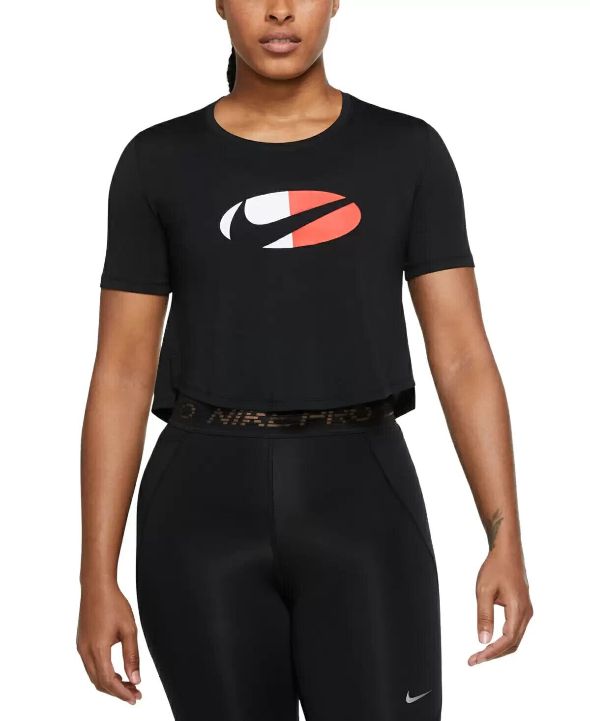NIKE Women's Dri-FIT One Cropped Top Black Size XS MSRP $40