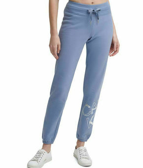 CALVIN KLEIN Performance Remix Logo Women Fleece Joggers blue Size 2XL MSRP $60
