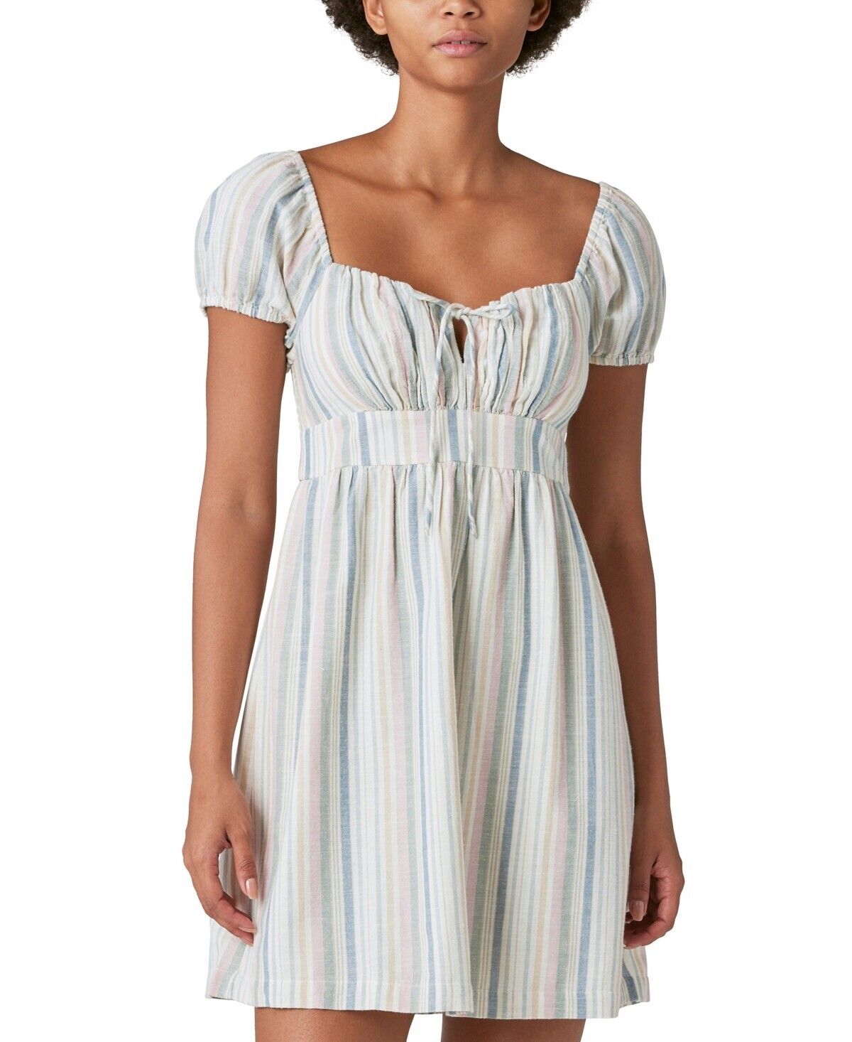 Lucky Brand Women Sweetheart-Neck Babydoll Dress Size XL Pastel Pink MSRP $119