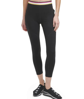 DKNY Sport Women's Multi-Stripe Elastic Leggings (Black, X-Large)