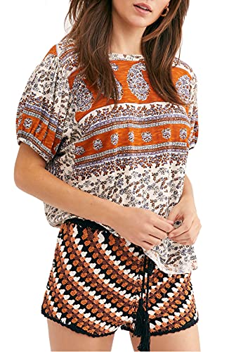 Free People Paisley Top Ivory Combo XL