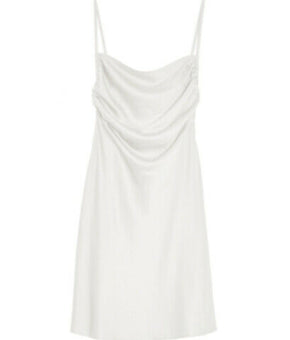 Danielle Bernstein Women Solid Mini Slip Dress Ivory White Size 8