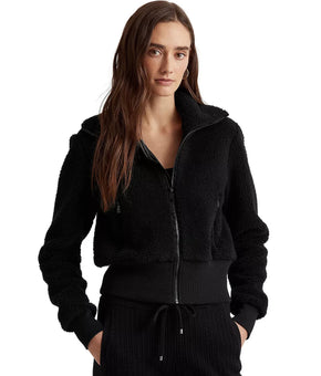 Ralph Lauren Faux-Shearling Full-Zip Jacket Polo Black Size L MSRP $145