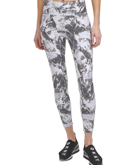 Dkny Sport Women's Printed High-Waist 7/8 Leggings Size L Black MSRP $60