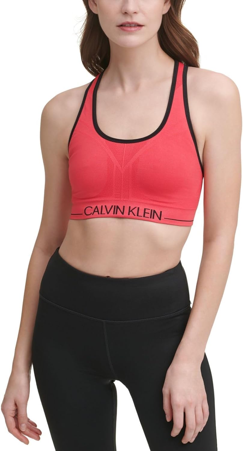Calvin Klein Performance Seamless Reversible Sports Bra Black Pink Size XS