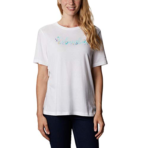 Columbia Women's Bluebird Day Relaxed Crew Neck, White/Wind Floral, Size 3X Plus