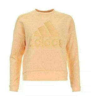 Adidas Women's Glam-Logo Sweatshirt Size S Glow Orange