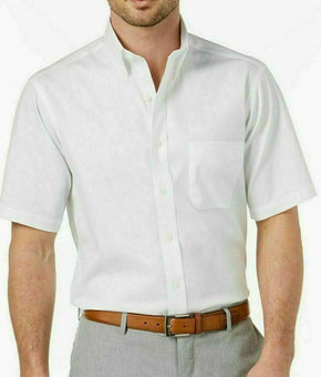 Club Room Mens Dress Shirt White Size 14 1/2 Chest-Pocket Short Sleeve $52 #170