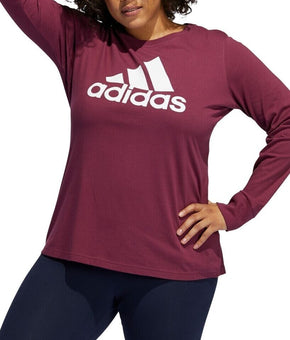 MSRP $30 adidas Plus Size Badge of Sports Cotton Logo Top Red Size 1X