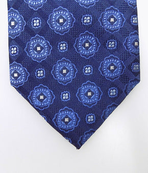 The Men's Store at Bloomingdale's Floral Medallion Silk Blue Necktie MSRP $59