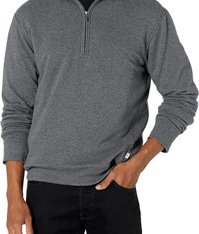 UGG Men s Zeke 1/2-Zip Double-Knit Fleece Pullover Top Gray Size XL MSRP $75