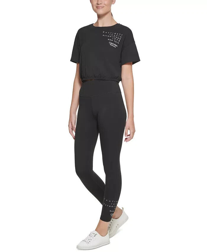 Calvin Klein Performance Women's Super High Rise Logo Leggings Black Size M $60