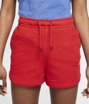 Nike Women's Sportswear Essential Terry Shorts Red Size XL MSRP $40