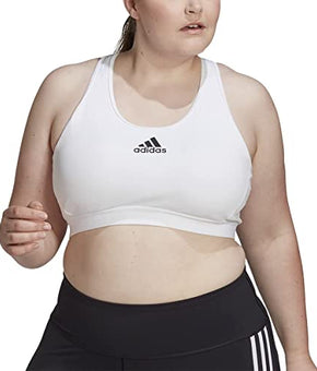 adidas womens Dont Rest Alphaskin Padded Bra White Plus Size 1X