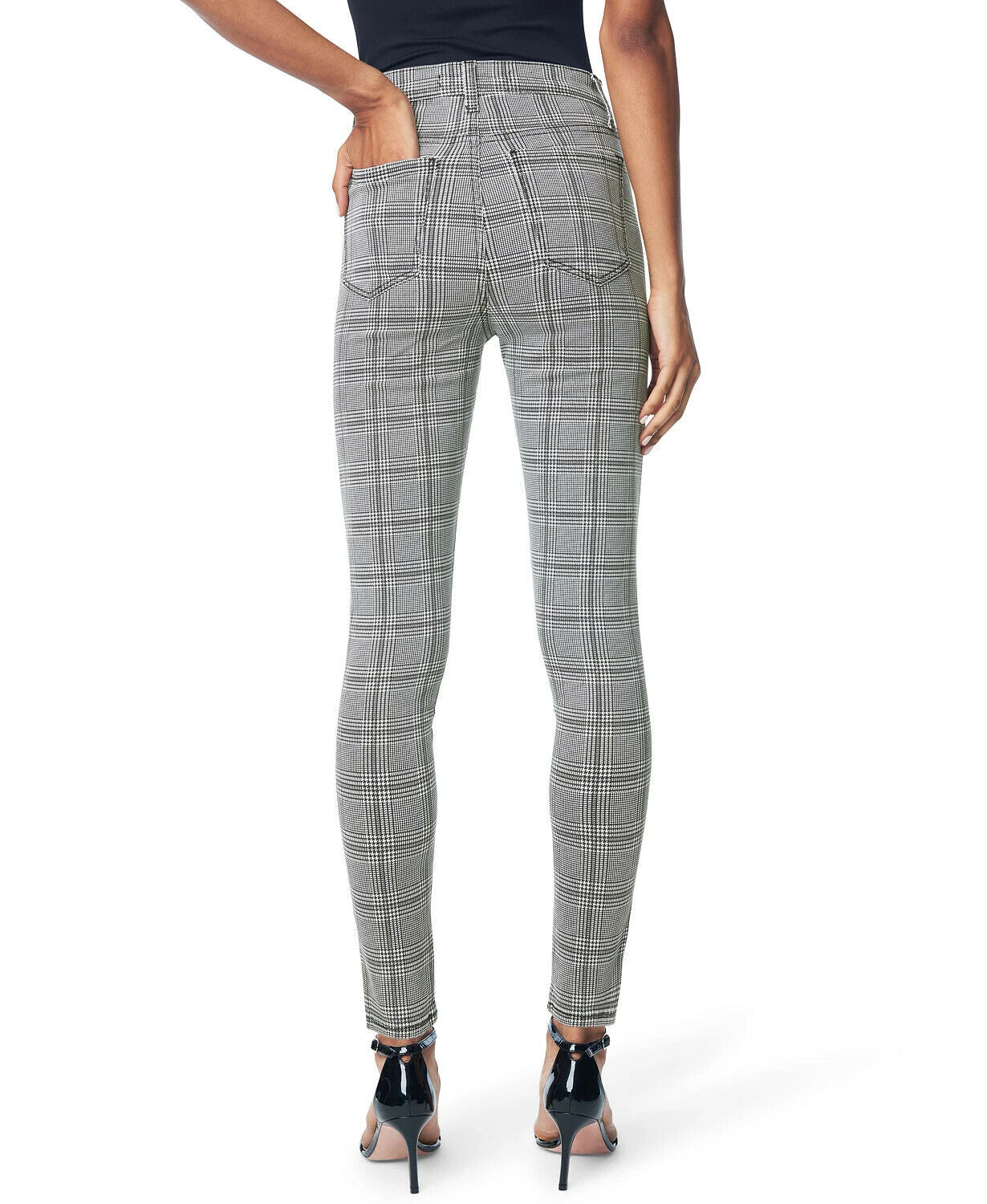 Joe's Jeans Icon Plaid Skinny Jeans Black White Size 31 MSRP $188