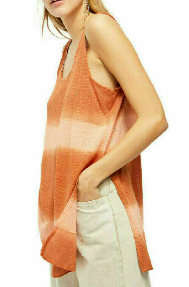 Free People Women's Joni Long Knit Tank Top Orange Size XS