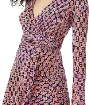 Free People Rhetta Long Sleeve Wrap Dress in Brown Combo, Size Large MSRP $128
