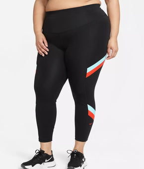 NIKE W ONE CLBK STP 7/8 T PLUS Size Leggings Black 2X MSRP $70