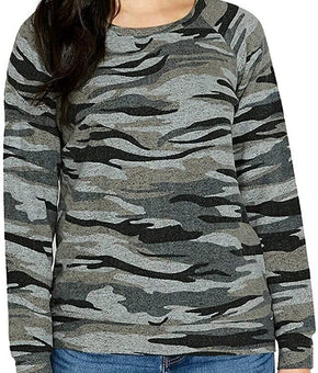 Buffalo David Bitton Womens Printed Cozy Top gray camo Size XL