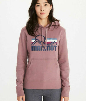 Marmot Women's Coastal Graphic Logo Fleece Hoodie Size XS Purple MSRP $52
