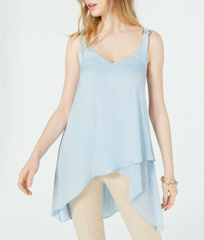 Vince Camuto High-Low Overlapping-Hem Camisole Size S Bluebell Light Blue Women