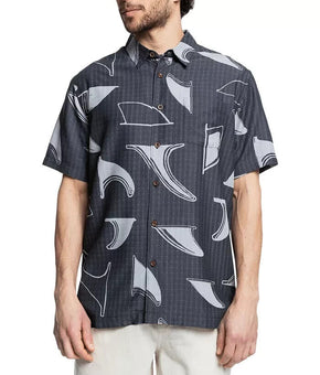 QUIKSILVER Men's Fin Drop Button Down Shirt Gray Size S MSRP $78