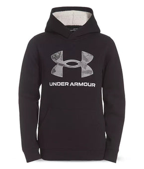 Under Armour Boys' Armour Fleece Logo Hoodie Size 5 Black MSRP $46