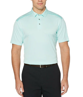 PGA TOUR Men's Mini-Argyle Jacquard Polo Green Size L