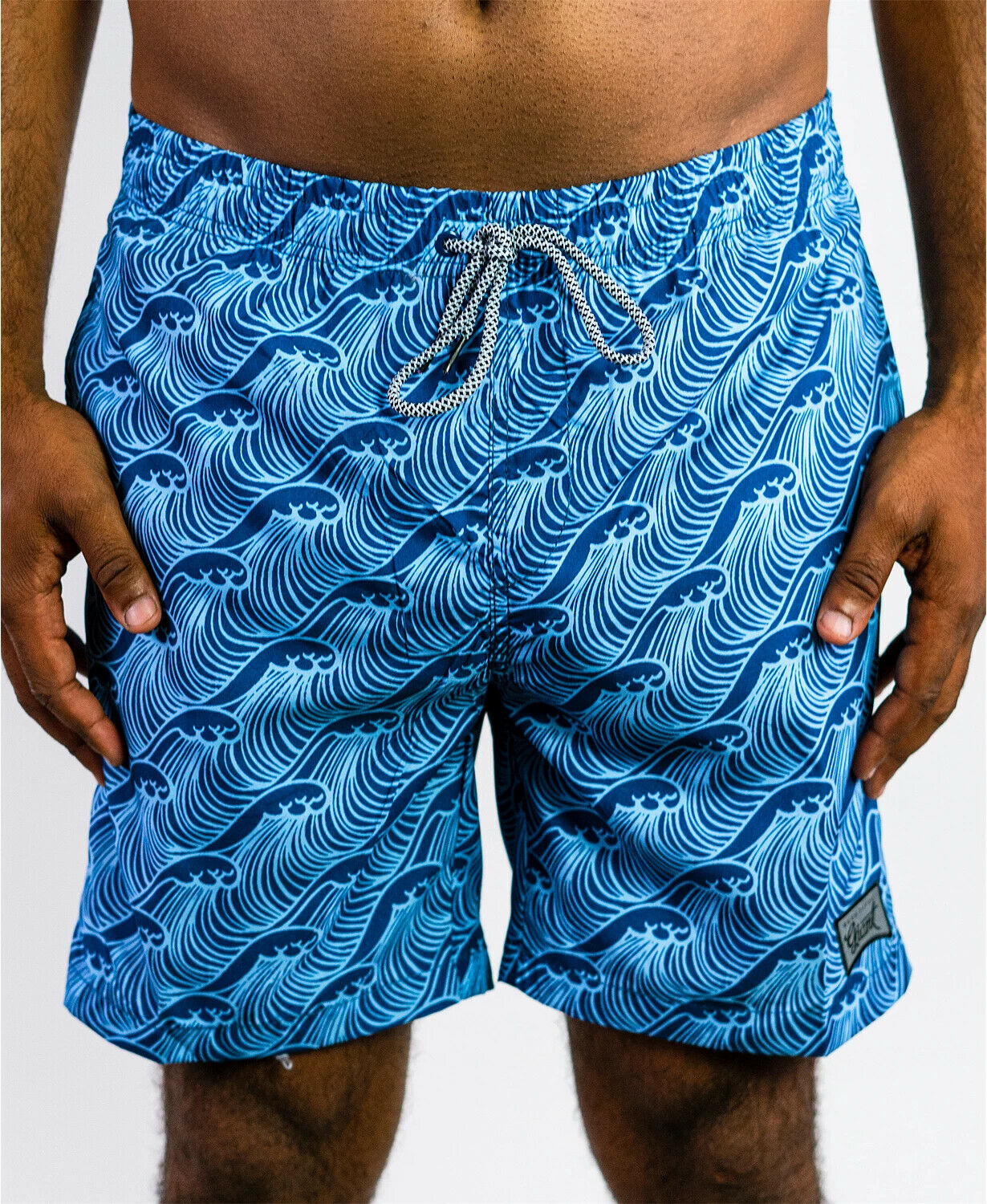 BEAUTIFUL GIANT Men's Beach Swim Pocketed Board Short Blue Size L