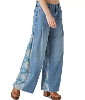 LUCKY BRAND Laura Ashley x Women's Print-Detail Palazzo Jeans Blue Size 29 MSRP