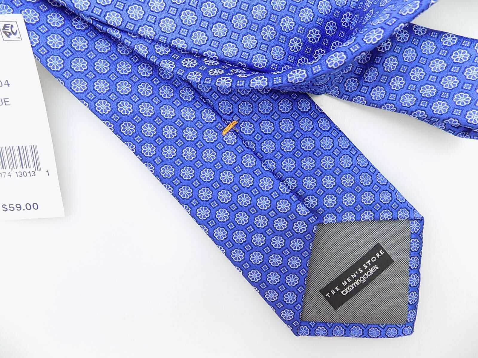 Bloomingdale's Mens Silk Professional Neck Tie Necktie Blue MSRP $59