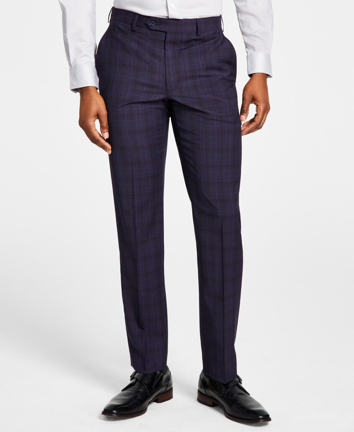 Michael Kors Men's Modern Fit Wool-Blend Plaid Suit Pants Blue Size 32x30 $190