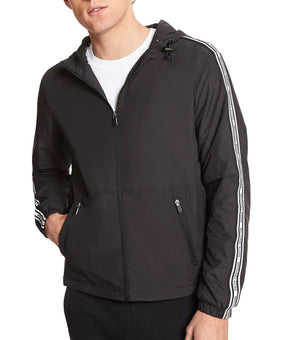MICHAEL KORS Men's Lightweight Packable Hooded Jacket Black Size XL MSRP $248