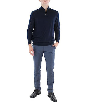 Club Room Mens Wool Blend 1/4 Zip Sweater Navy Size M
