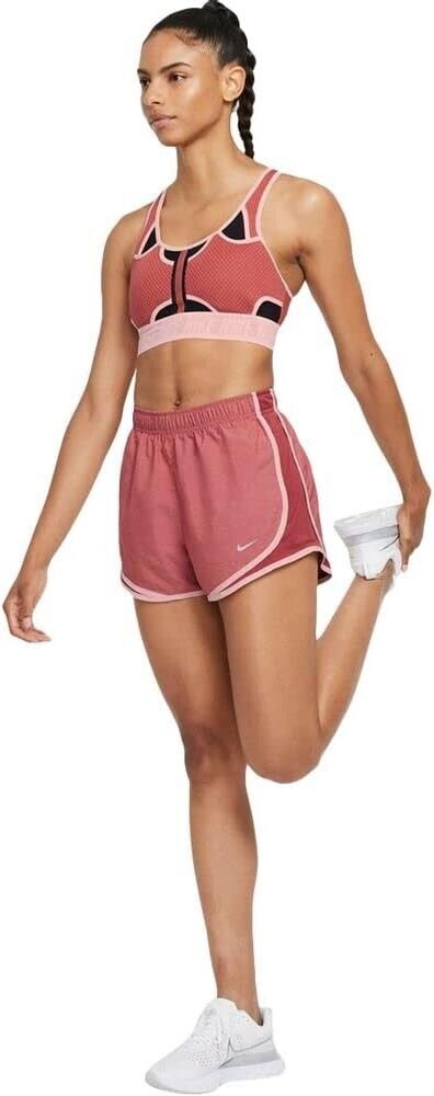 Nike Women's Dri-fit Solid Tempo Running Shorts Red Brown Size M