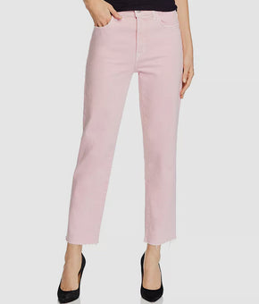 $456 J Brand Denim Women's Size 24 Pink Jeans Straight Leg High Rise Denim Pants