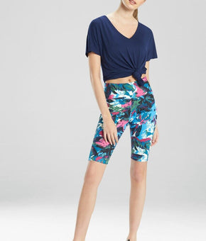 Josie Natori Women's Elements Dolman V-Neck Top Navy blue Size S MSRP $48