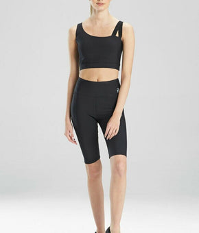 Josie Natori Womens Solstice Asymmetrical Cropped Cami Top Black Size XL MSRP$50
