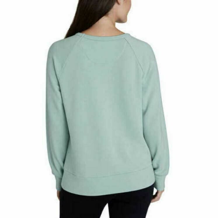 Eddie Bauer Ladies' Crewneck & Hoodie, 2-pack, Green Navy Size L