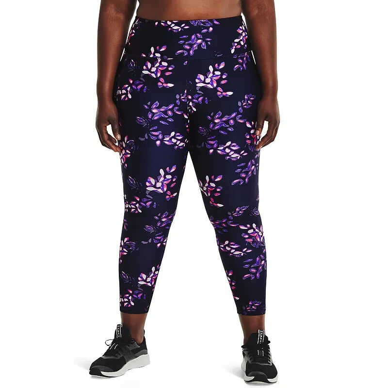 UNDER ARMOUR Plus Size Printed Leggings Purple 1X MSRP $50