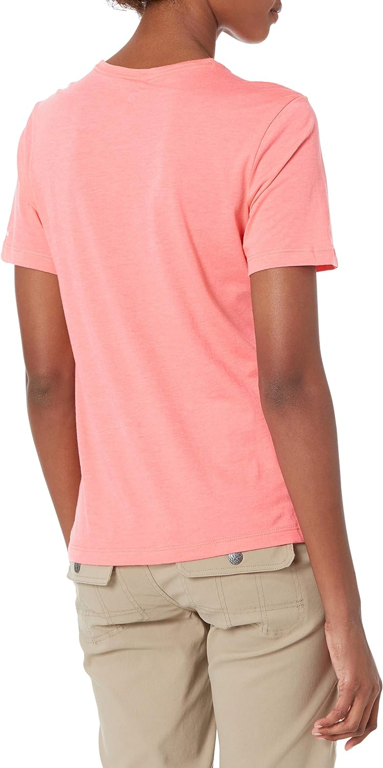 Columbia Women's Bluebird Day Relaxed Crew Neck, Salmon Heather, Plus Size 1X