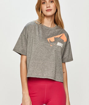 Nike Logo Pocket Crop Top Womens gray Size L MSRP $40