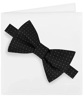 MICHAEL KORS Men's Formal Party Pindot Bow Tie & Pocket Square Set Black White