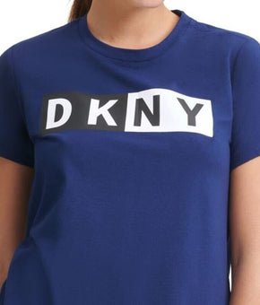 DKNY Sport Women's Logo T-Shirt (Blue Navy, X-Large)