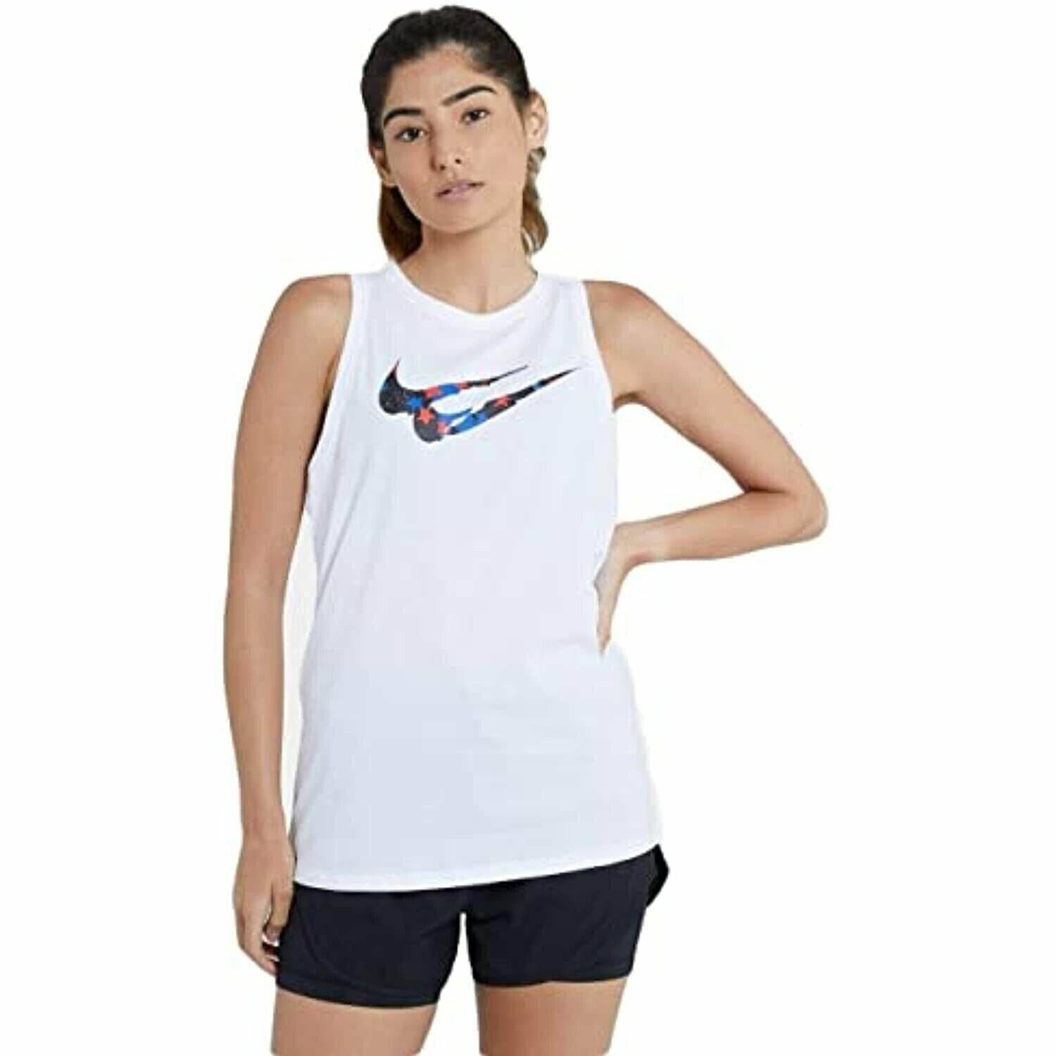 Nike Women's Plus Size Stars Tank Top White Size 2X MSRP $30