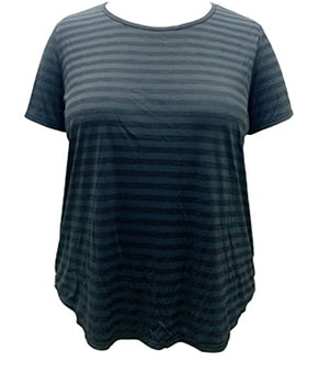 Ideology Women's Plus Size Shadow Stripe T-Shirt, Noir Size 1X