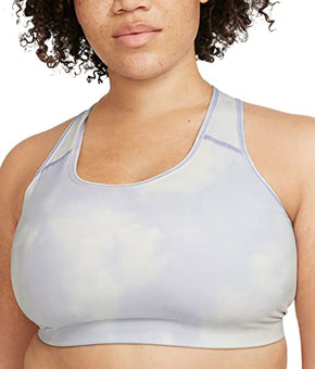 Nike Women's Plus Size Dri-FIT Swoosh Icon Clash Sports Bra (Purple/White, 2X)