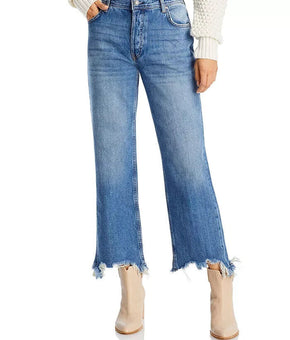 Free People Maggie Mid Rise Straight Leg Jeans in Sequoia Blue Size 29 MSRP $78