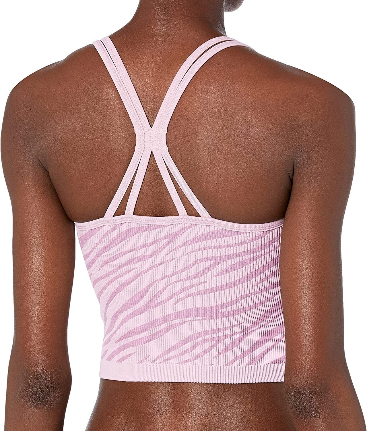 Calvin Klein Performance Women's Zebra Jacquard Low Impact Crop Top Size XS Pink
